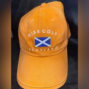 NIKE GOLF ORANGE SCOTTLAND CAP HAT RARE VINTAGE FIND
